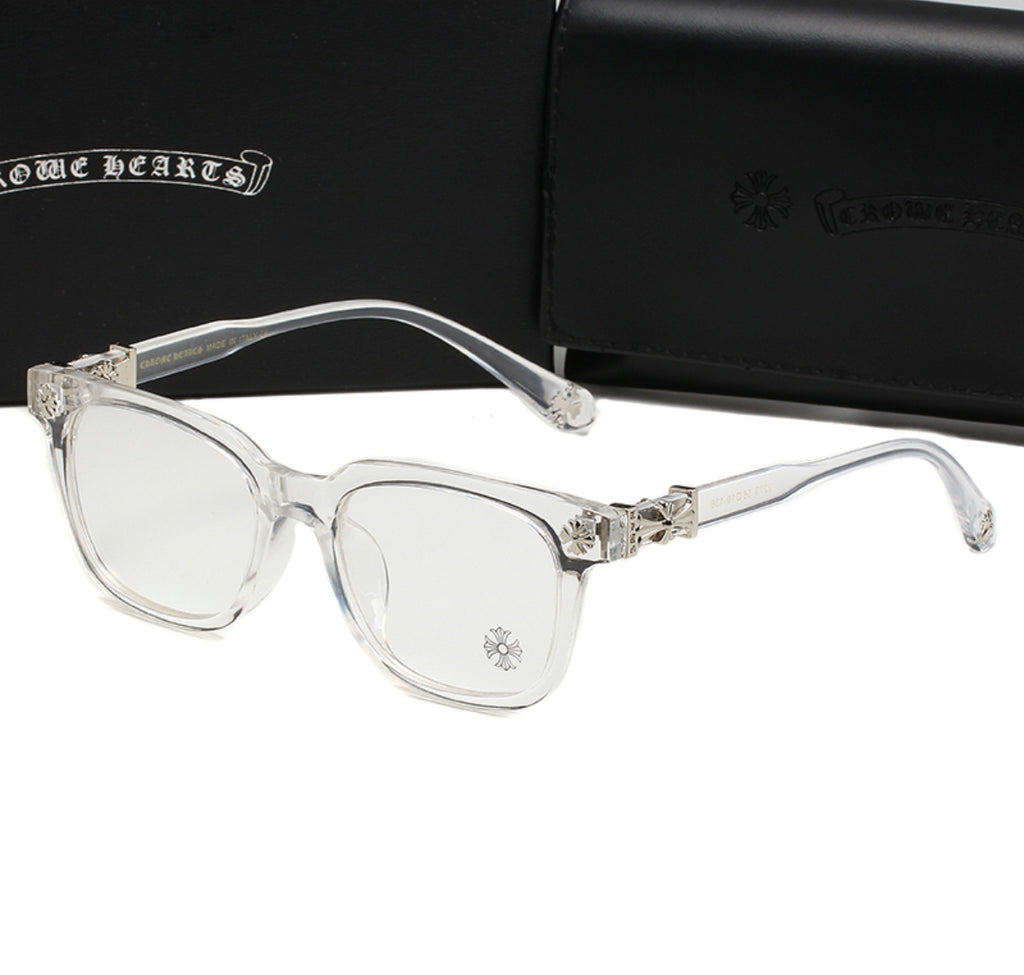 Clear/Silver Dagger Chrome Hearties style glasses