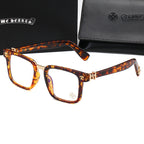 Brown Print/Gold Nose Bridge Chrome Hearties style glasses