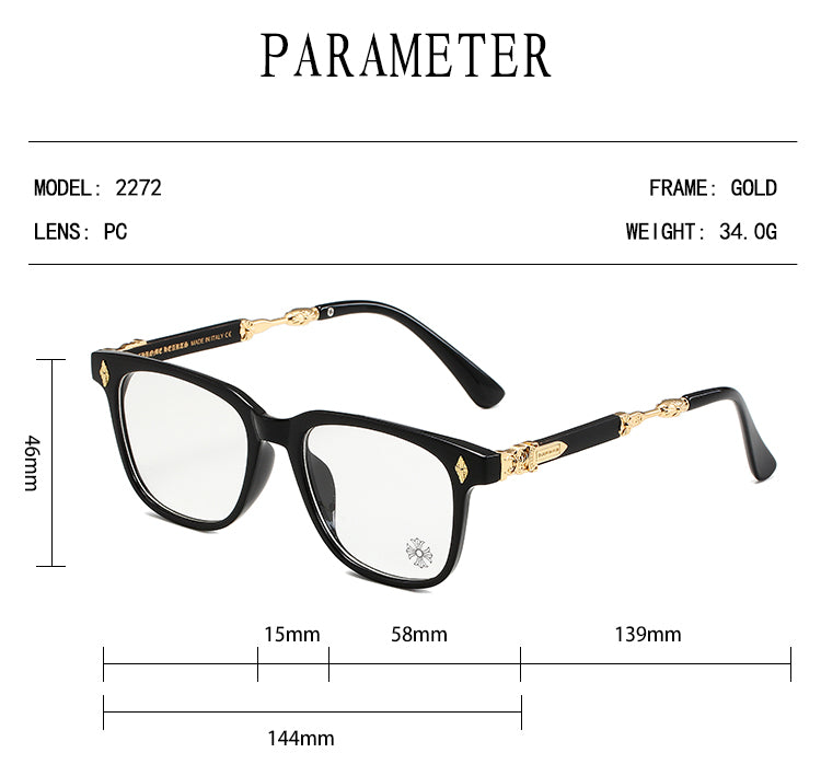 Black/Silver Chrome Hearties style glasses