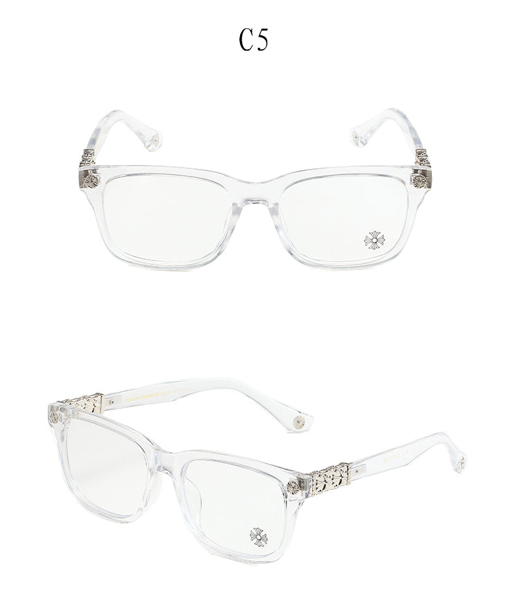 Clear/Silver Chrome Hearties style glasses