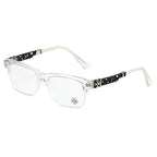 Clear/Silver/Black Chrome Hearties style glasses