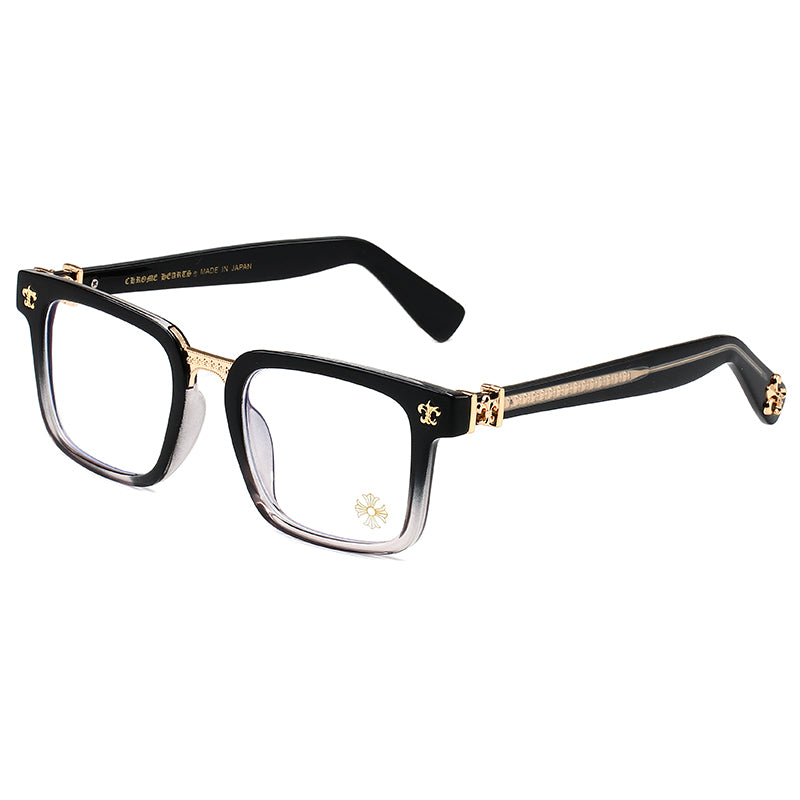 Smokey Black/Gold Nose Bridge Chrome Hearties style glasses