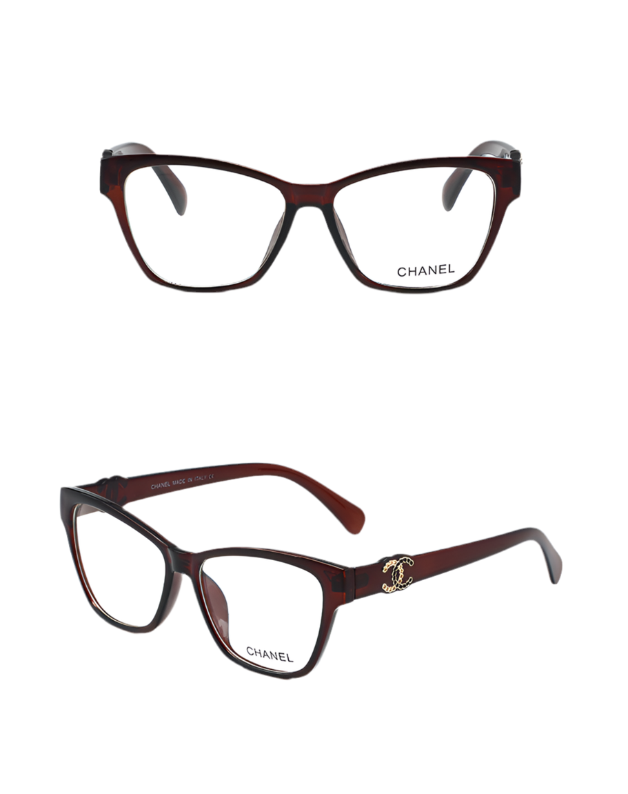 Chanel clear dark red/burgundy style glasses