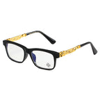 Black/Gold Chrome Hearties style glasses