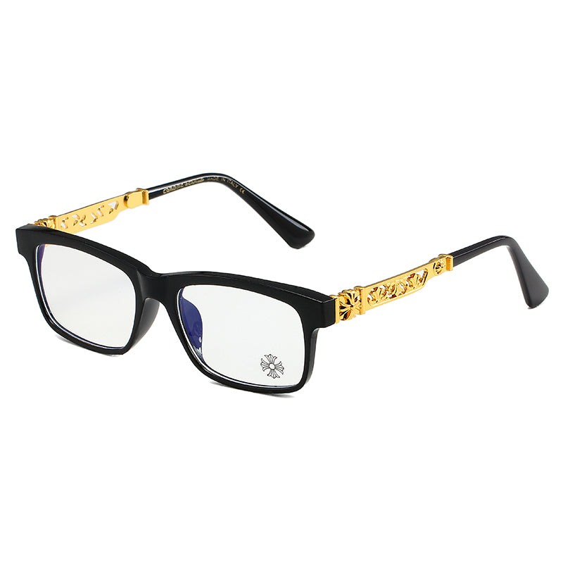 Black/Gold Chrome Hearties style glasses