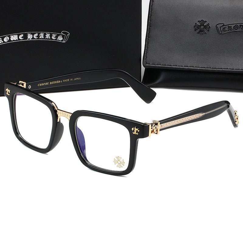 Black/Gold Nose Bridge Chrome Hearties style glasses