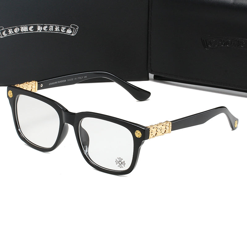 Black/Gold Chrome Hearties style glasses
