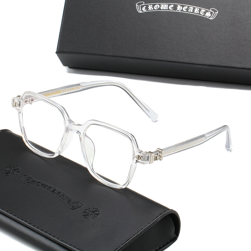 Clear/Silver Chrome Hearties style glasses