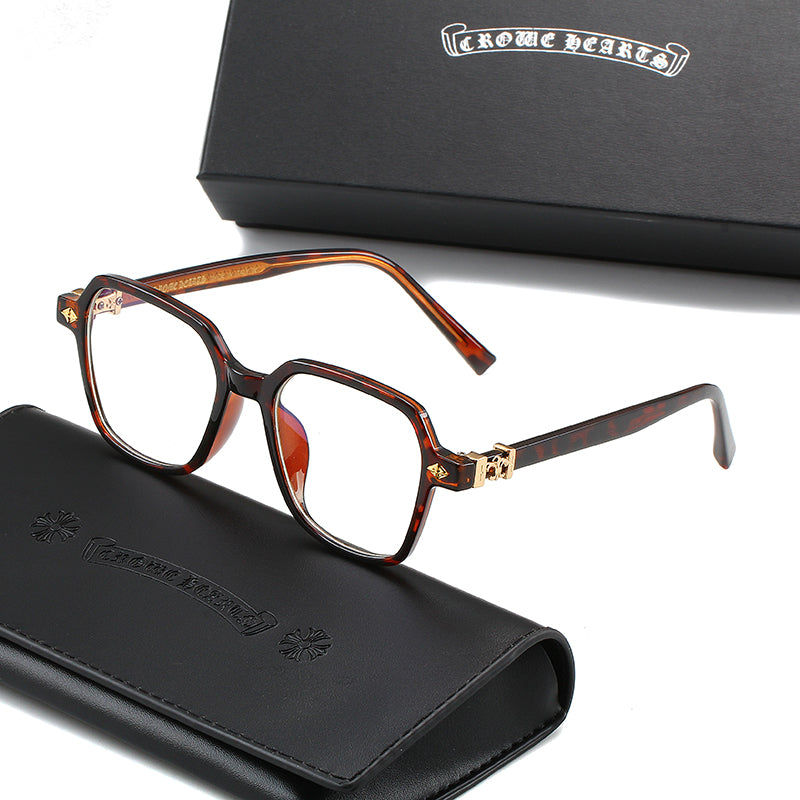 Brown Print/Silver Chrome Hearties style glasses