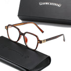 Brown Print/Silver Chrome Hearties style glasses