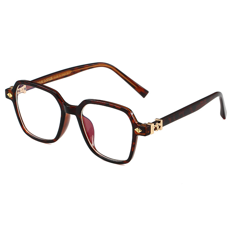 Brown Print/Silver Chrome Hearties style glasses