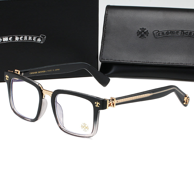Smokey Black/Gold Nose Bridge Chrome Hearties style glasses