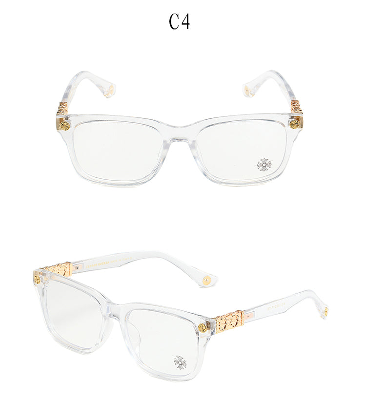 Clear/Gold Chrome Hearties style glasses