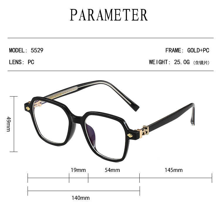 Black/Gold Chrome Hearties style glasses