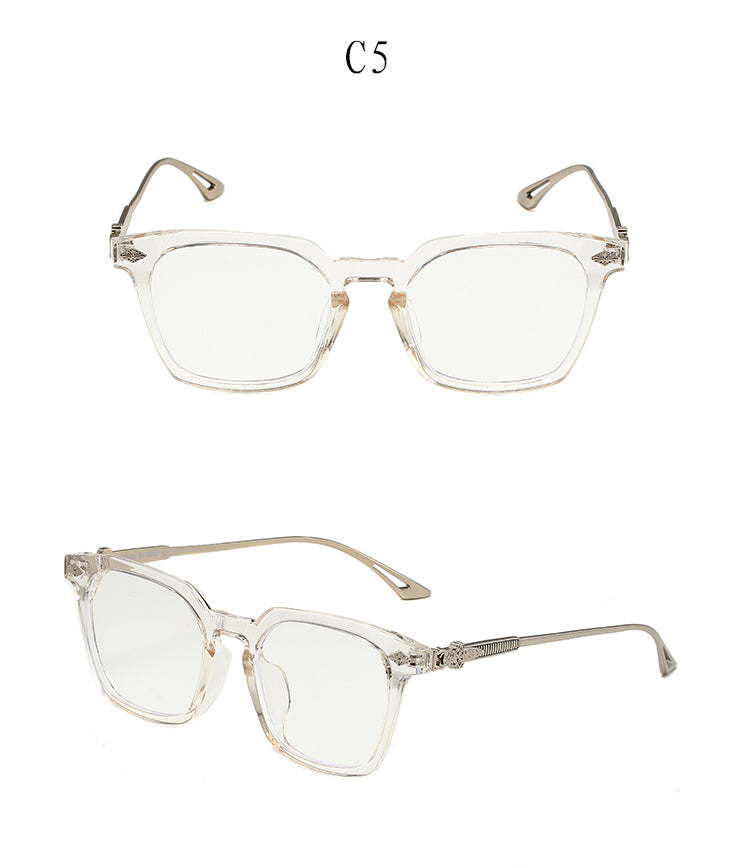 Clear/Silver Chrome Hearties style glasses