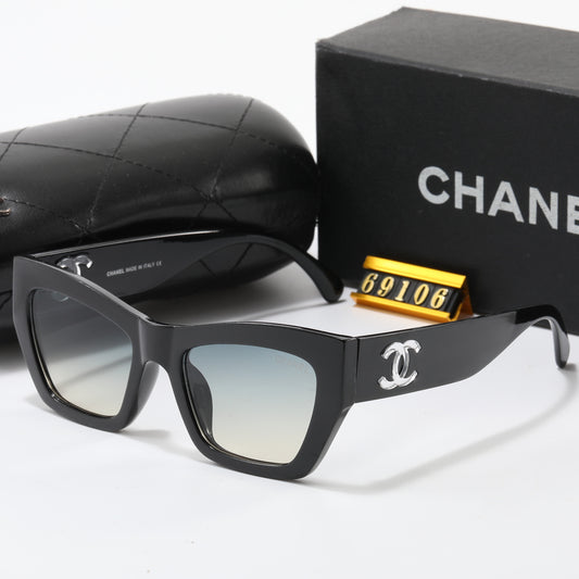 Chanel CC Black baby blue tint style glasses