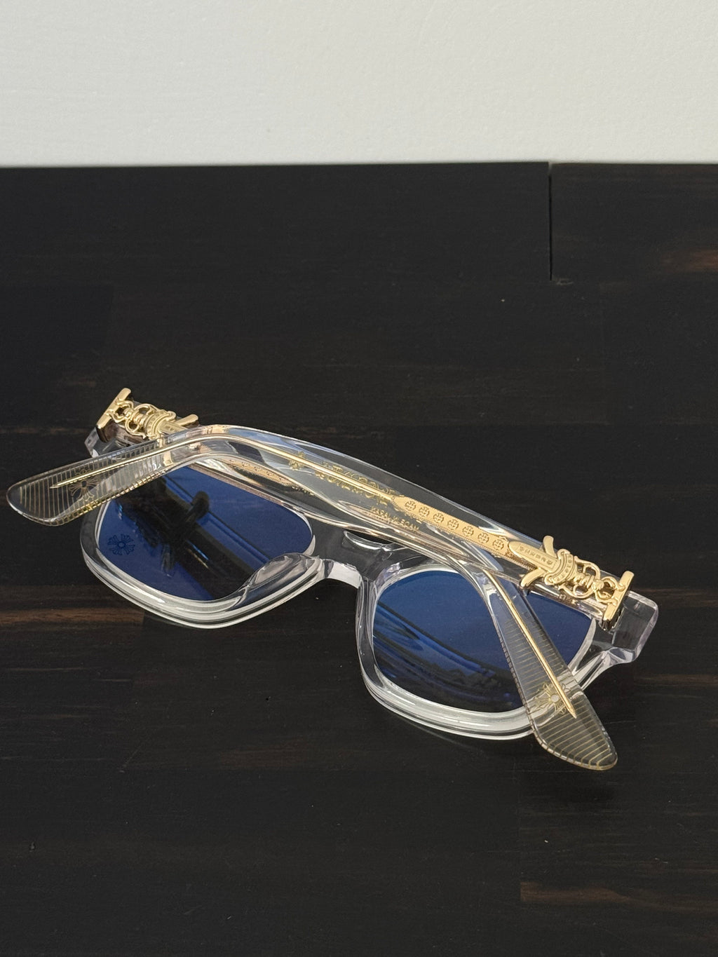 Chrome Hearts Clear/Gold Vagillionaire Style