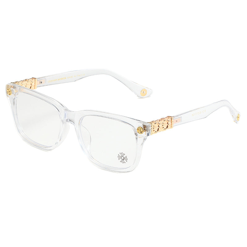 Clear/Gold Chrome Hearties style glasses