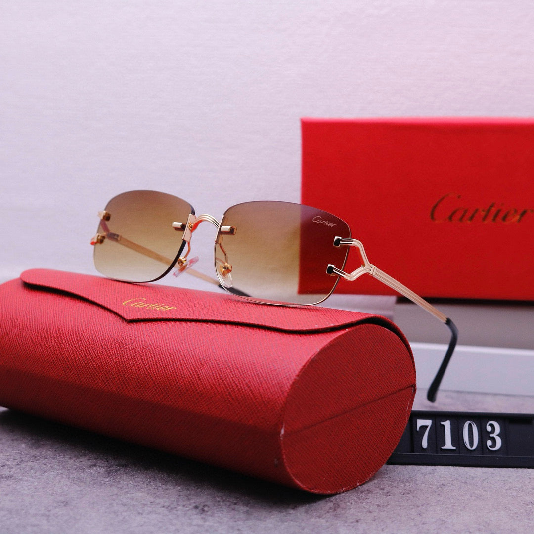 Cartier 7103 Brown Tint Style glasses