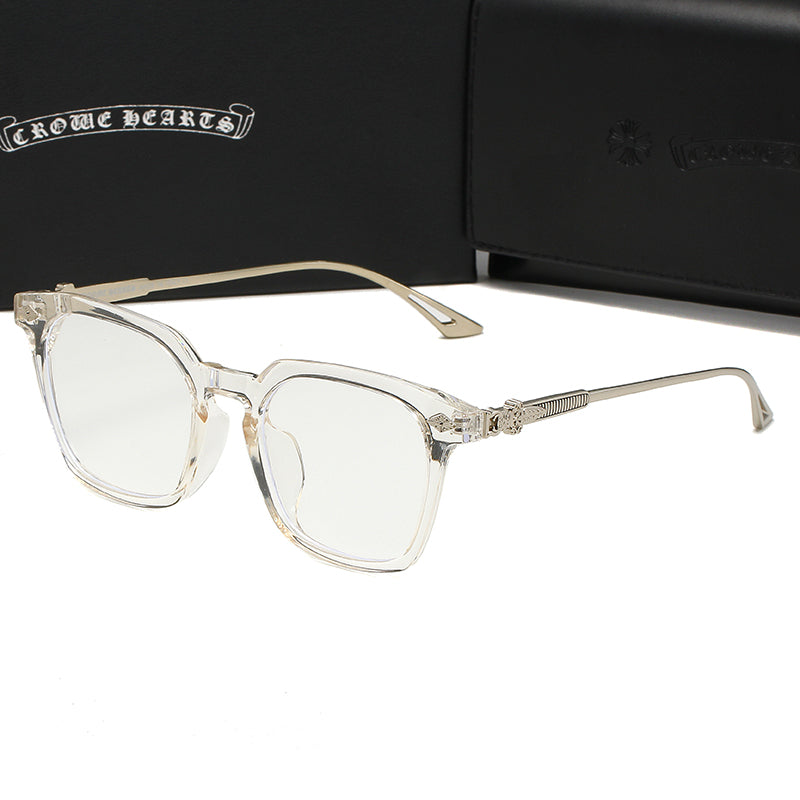 Clear/Silver Chrome Hearties style glasses