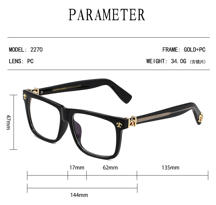 Chrome Heart glasses Black/Grey/Gold