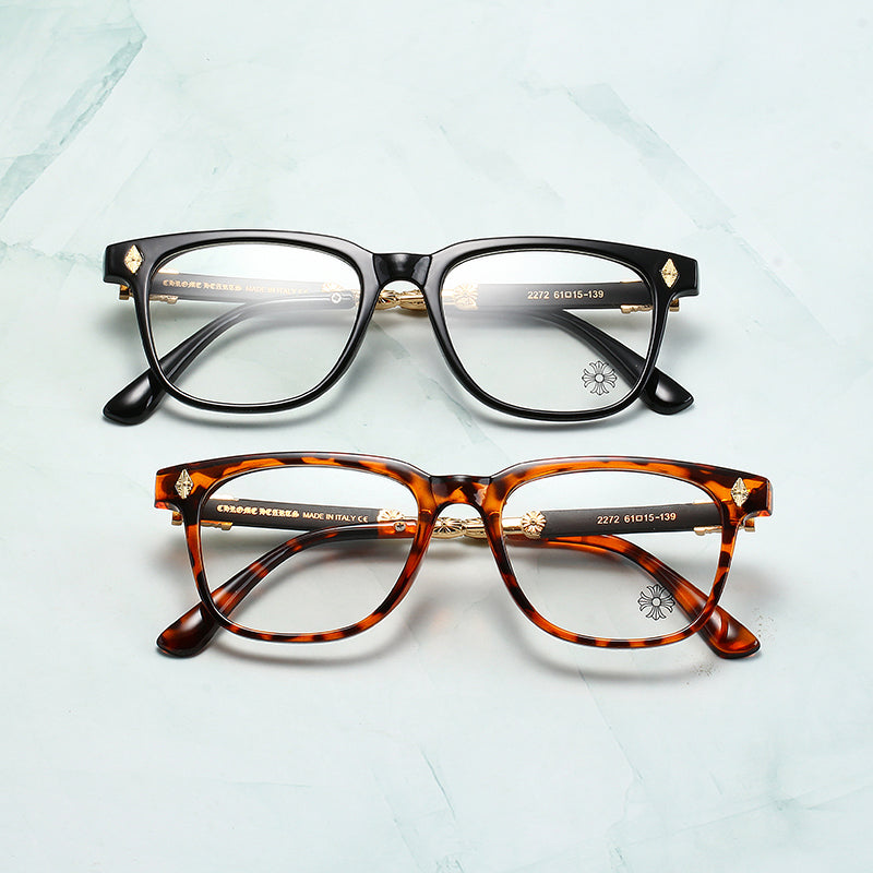 Black/Gold Chrome Hearties style glasses