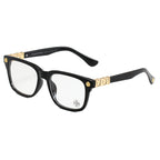 Black/Gold Chrome Hearties style glasses