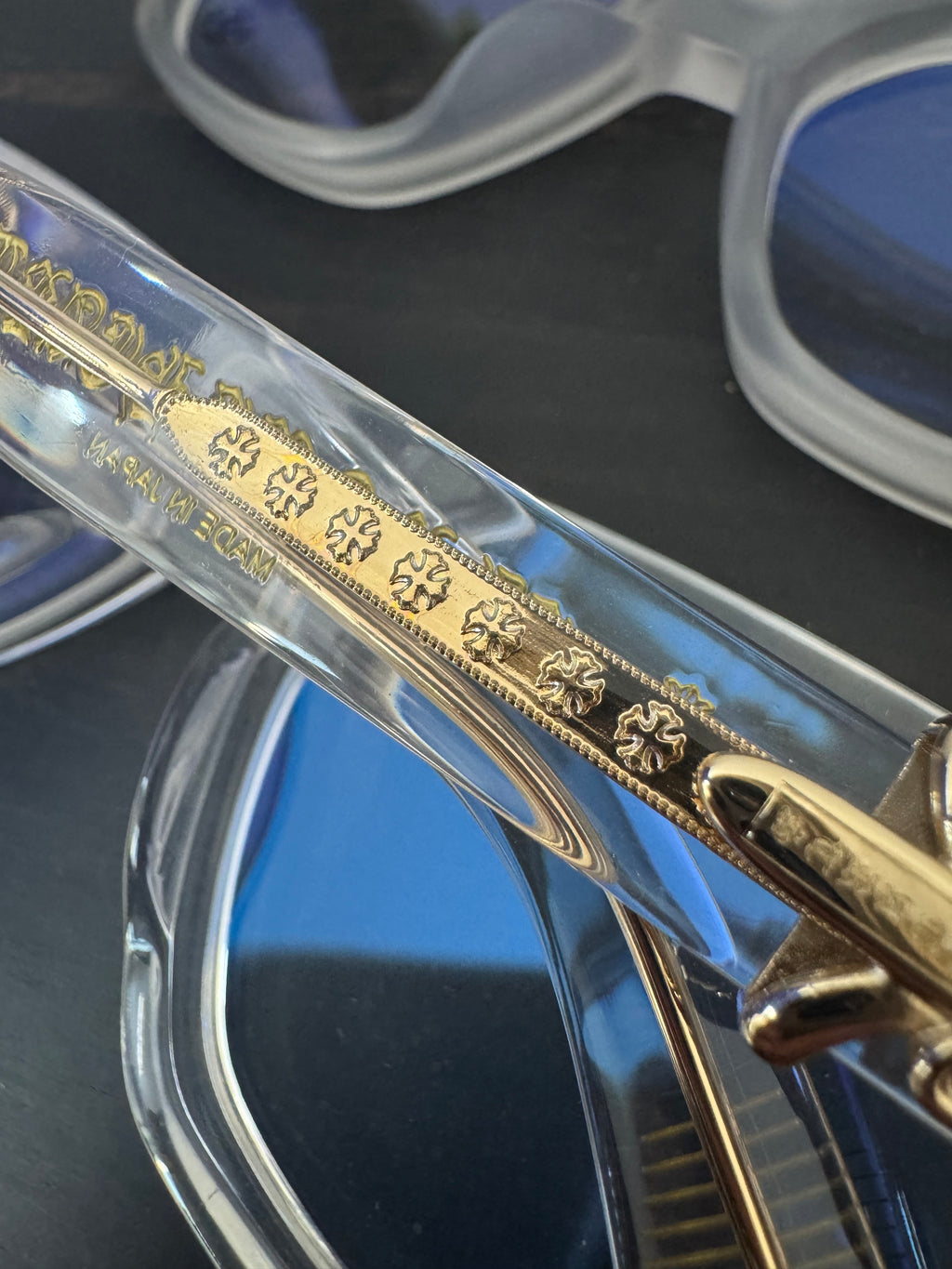 Chrome Hearts Clear/Gold Vagillionaire Style