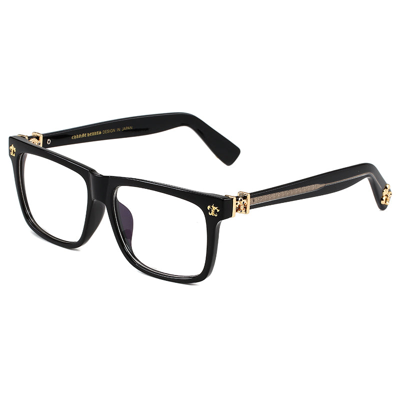 Black/Gold Chrome Hearties style glasses