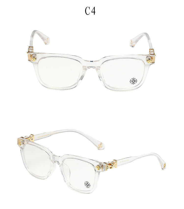 Clear/Gold Chrome Hearties style glasses