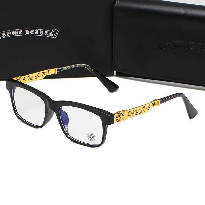 Black/Gold Chrome Hearties style glasses