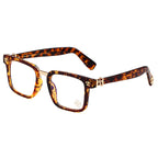 Brown Print/Gold Nose Bridge Chrome Hearties style glasses