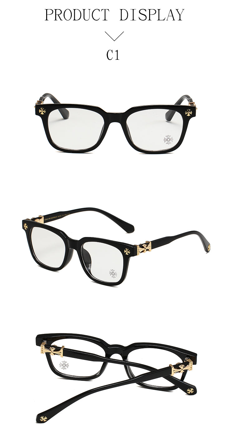 Black/Gold Chrome Hearties style glasses