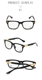Black/Gold Chrome Hearties style glasses