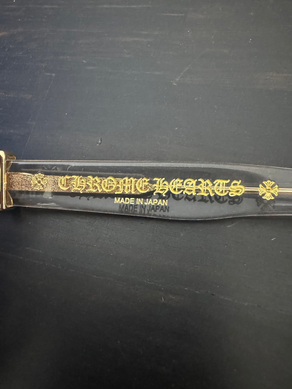 Chrome Hearts Clear/Gold Vagillionaire Style