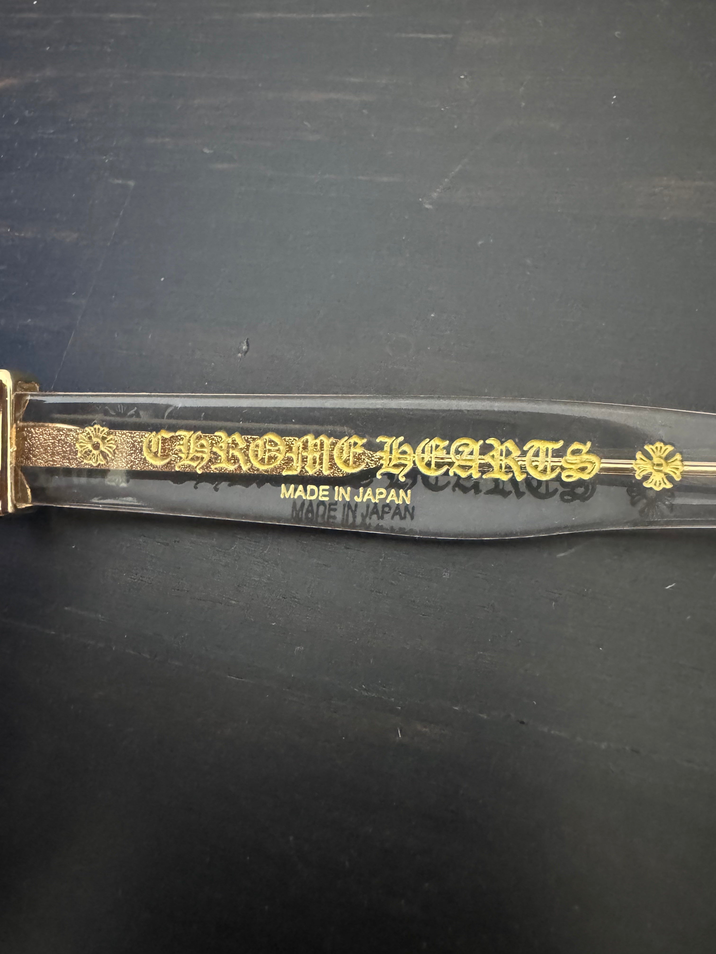 Chrome Hearts Clear/Gold Vagillionaire Style