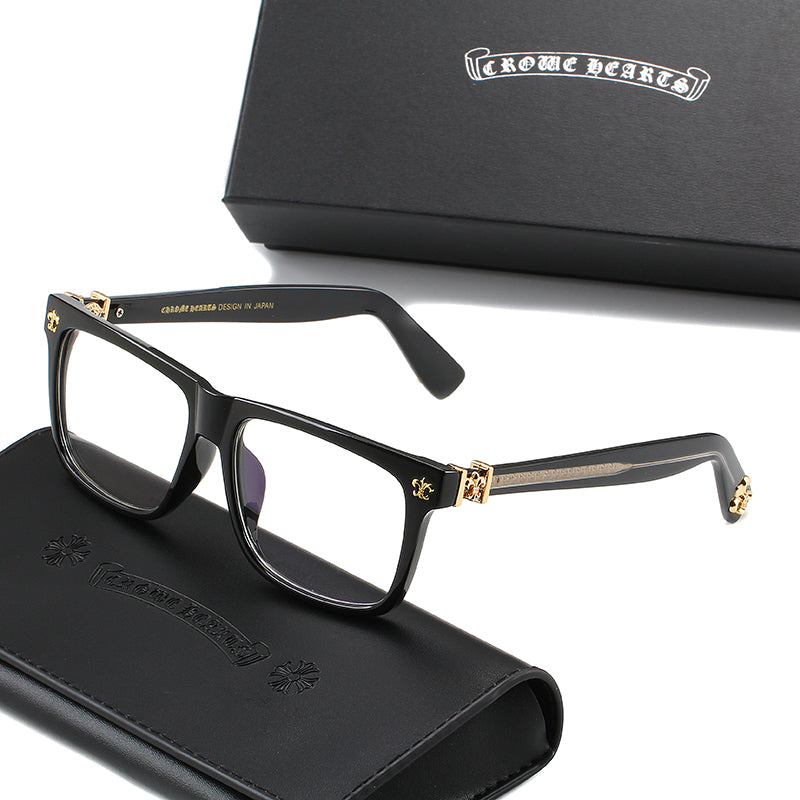 Black/Gold Chrome Hearties style glasses