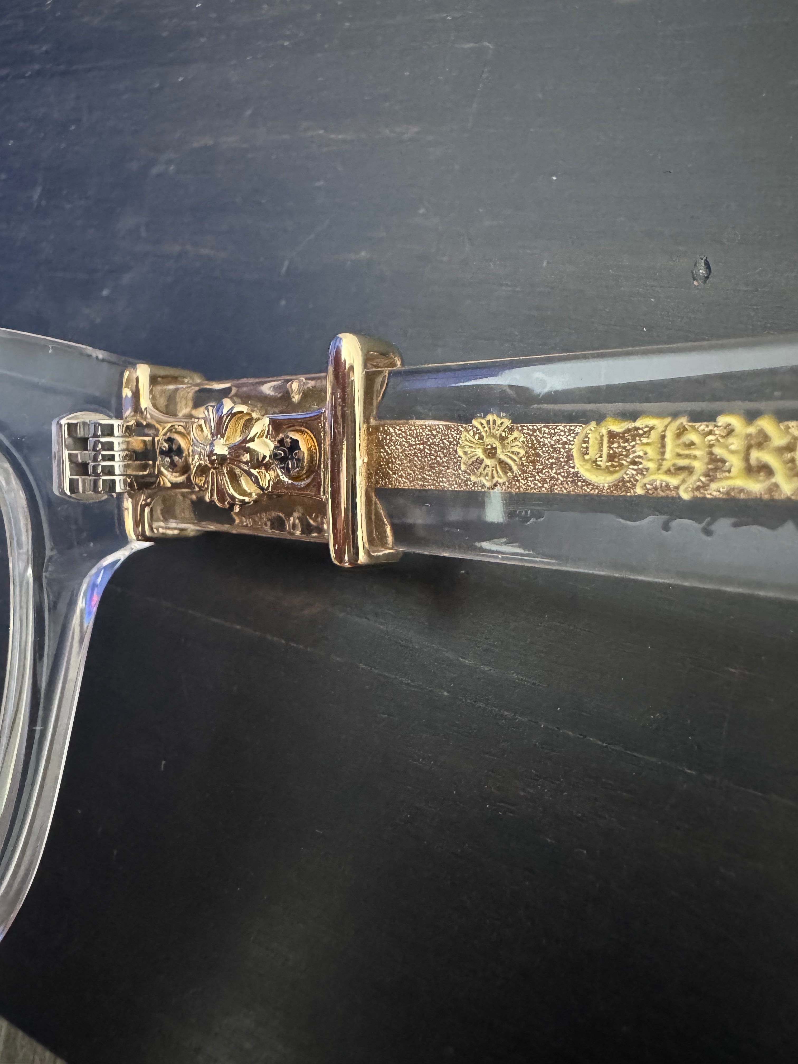 Chrome Hearts Clear/Gold Vagillionaire Style