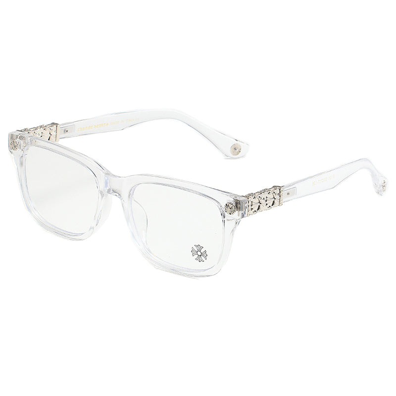 Clear/Silver Chrome Hearties style glasses